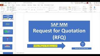 SAP MM- RFQ(Request for Quotation) process explanation for vendor selection and bidding process- SAP