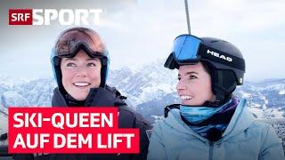 «Ich liebe Desserts wirklich sehr»  | Tina auf dem Lift mit Mikaela Shiffrin | SRF Sport