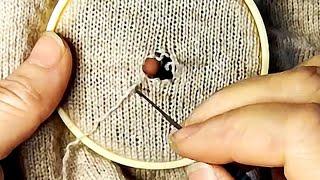 How to Invisibly Repair a Hole in a Knitted Sweater at Home