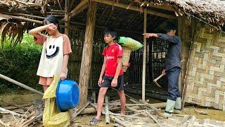 The homeless boy and girl burst into tears when the garden owner kicked them out of their residence