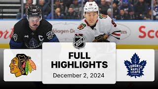 NHL Highlights | Blackhawks vs. Maple Leafs - December 2, 2024