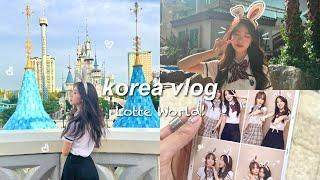 Korea vlog: lotte world, uniform rental, aquagarden cafe, photobooth, hongdae shopping + clubbing