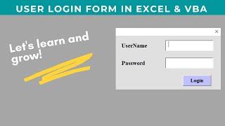 MS Excel Userform Login ID Password Creation (Step by step Guide)