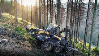 HERZOG FORSTTECHNIK | Ponsse Harvester mit Synchrowinch Seilwinde am Hang