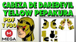 Cabeza de Daredevil Yellow para Pepakura Descargar PDF y PDO Papercraft Props MARVEL Dan Defensor