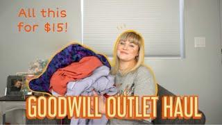 Goodwill Outlet Thrift Haul 2021 | What you can get at the Outlet for $15 + Try on Thrift Haul