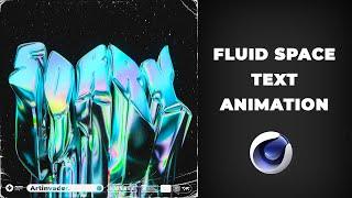 Iridescent / holographic fluid typography/ text animation. Cinema 4D ( C4D ) tutorial for beginner