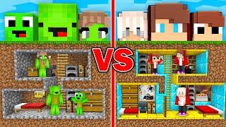 Mikey Family vs JJ Family UNDEGROUND BASE in Minecraft ! - Maizen