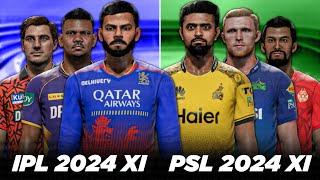 PLAYING IPL 2024 XI vs PSL 2024 XI | CRICKET 24