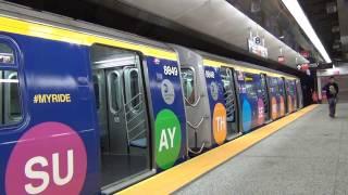 MTA Subways - Kawasaki R160B #8957 {Wrapped SAS Train} on the (Q) at Lexington Ave-63rd St