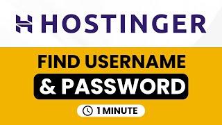 How To Find Wordpress Username And Password In Hostinger | Hostinger Wordpress Username And Password