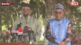 Banjul : Le Premier Ministre Ousmane Sonko face a la presse avec le Vice-Président de la Gambie