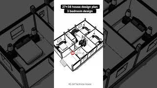 27×38 house design plan  3 bedroom design #house #home #design #ghar #bulding #naksha #housedesign