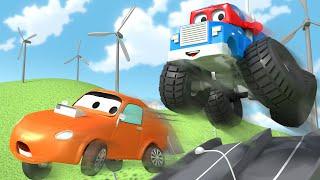 Monster Truck - Carl Super Ciężarówka - Miasto Samochodówdów  ⍟ Bajki Dla Dzieci