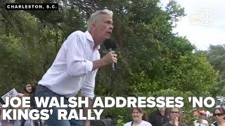 Former Tea Party congressman Joe Walsh addresses 'No Kings' rallygoers in South Carolina