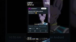 Beerus explains to Goku about Universe 7  || #dragonball #dbs #goku #beerus #wish