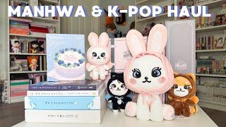 korean manhwa & k-pop merch haul & review (books, plushies, & more!)