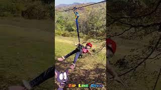 Bold Nika jump. Zip Line Diva