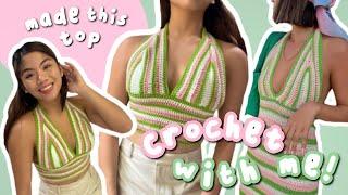 How I crochet a top inspired by the famous pinterest dress  beginner friendly diy crochet top