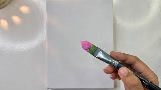 Lily flower painting/ easy Acrylic painting tutorial/ painting for beginners