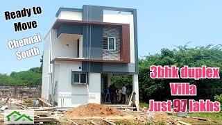 3bhk duplex villa  sale |  97 lakhs | chennai madambakkam | #chennai #construction #house 