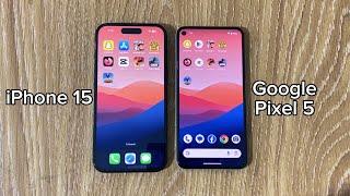 GOOGLE PIXEL 5 vs IPHONE 15- SPEED TEST