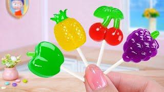 Rainbow Jelly Fruits Recipe Sweet Miniature Fruit Jelly Candy Decorating Idea Mini Cakes Making