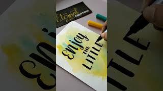 Watercolor Background & Quotes Calligraphy  #shorts #calligraphy #watercolor #ytshorts #viral