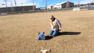 Axel riding on mom's back as she pretends to be a