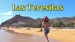 Playa de Las Teresitas Tenerife. Beach walk