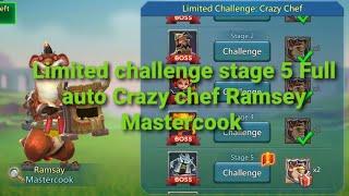 Limited challenge stage 5 Full auto Crazy chef Ramsay Mastercook #lordsmobile #limitedchallange