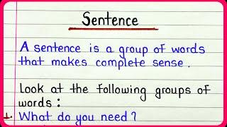 What is sentence | Types of sentence | Definition of sentence english grammar | Sentence definition