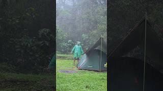 AMAZING RAIN CAMPING! Cozy camping in rain sounds (ASMR) #campinginheavyrain #shorts