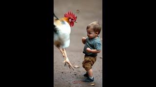 Chicken And Toddler Fighting | Ai Generated #ai #fight #chicken #toddlers #funny #humor