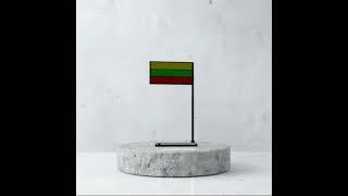 Lithuania Desk Flag with Stand | Elegant Patriotic Table Decor | Office & Home Flag Display