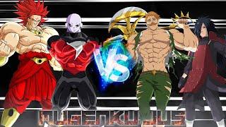 Jiren OP & Broly SSJ4 vs Madara & Sin of Pride Escanor ANIME MUGEN JUS Team Fight