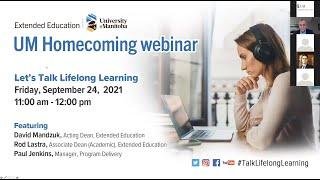 UM Extended Education Homecoming webinar