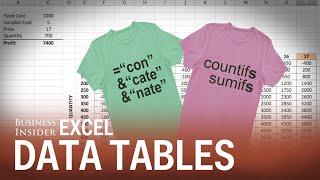 How to use Excel data tables