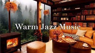 Cozy Coffee Cabin Ambience  Smooth Piano Jazz Music for Relax, Study | Rain for sleep #2