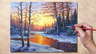 Acrylic Painting Winter Landscape