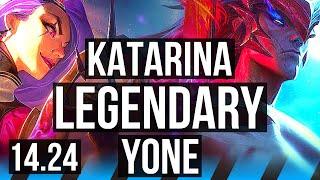 KATARINA vs YONE (MID) | Rank 7 Kata, Legendary, 500+ games | JP Challenger | 14.24