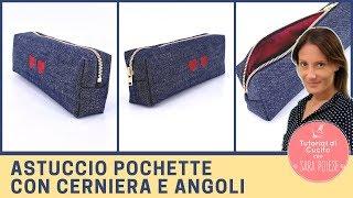 Cucire astuccio pochette con cerniera e fodera | sartoria con Sara Poiese