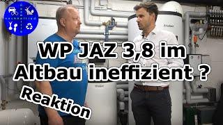 Wärmepumpe in unsanierten Altbau mit JAZ 3,8 ineffizient? Reaktion auf eure Kommentare