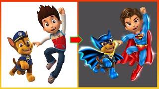 Paw Patrol Transformation: Ryder Paw Patrol & Chases Glow Up Into Super Man, Bat Man