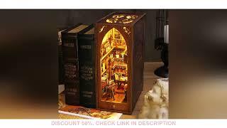 Bookshelf Set Wooden Miniature Dollhouse Micro Assembly Building Model 3D Puzzle Bookshelf Room Book