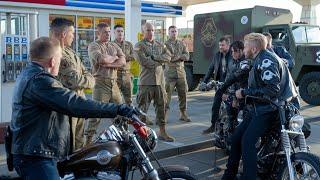 Bikers Mess with the WRONG Army Soldiers at Gas Station