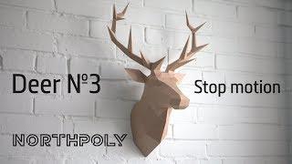 Low poly Deer №3. Papercraft. Stop motion