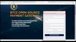 BTCZ instant Payment Checkout