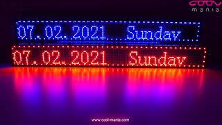 Text LED boards programmable with WiFi support - 82 cm x 9,6 cm blue and red (www.cool-mania.com)