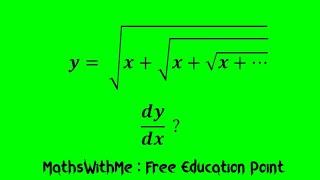 Derivative of sqrt(x+sqrt(x+sqrt(x+...))) | Derivation of Nested square Root | MathsWithMe